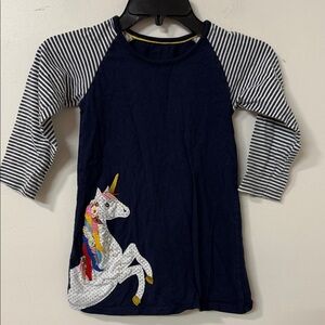 Blue and White Raglan Sleeve Casual Dress